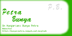 petra bunya business card